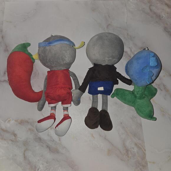 Plants vs Zombies PvZ Plush Plant Lot Of 4  Blue Snow Pea Pole Vaulting Pepper - Picture 7 of 11